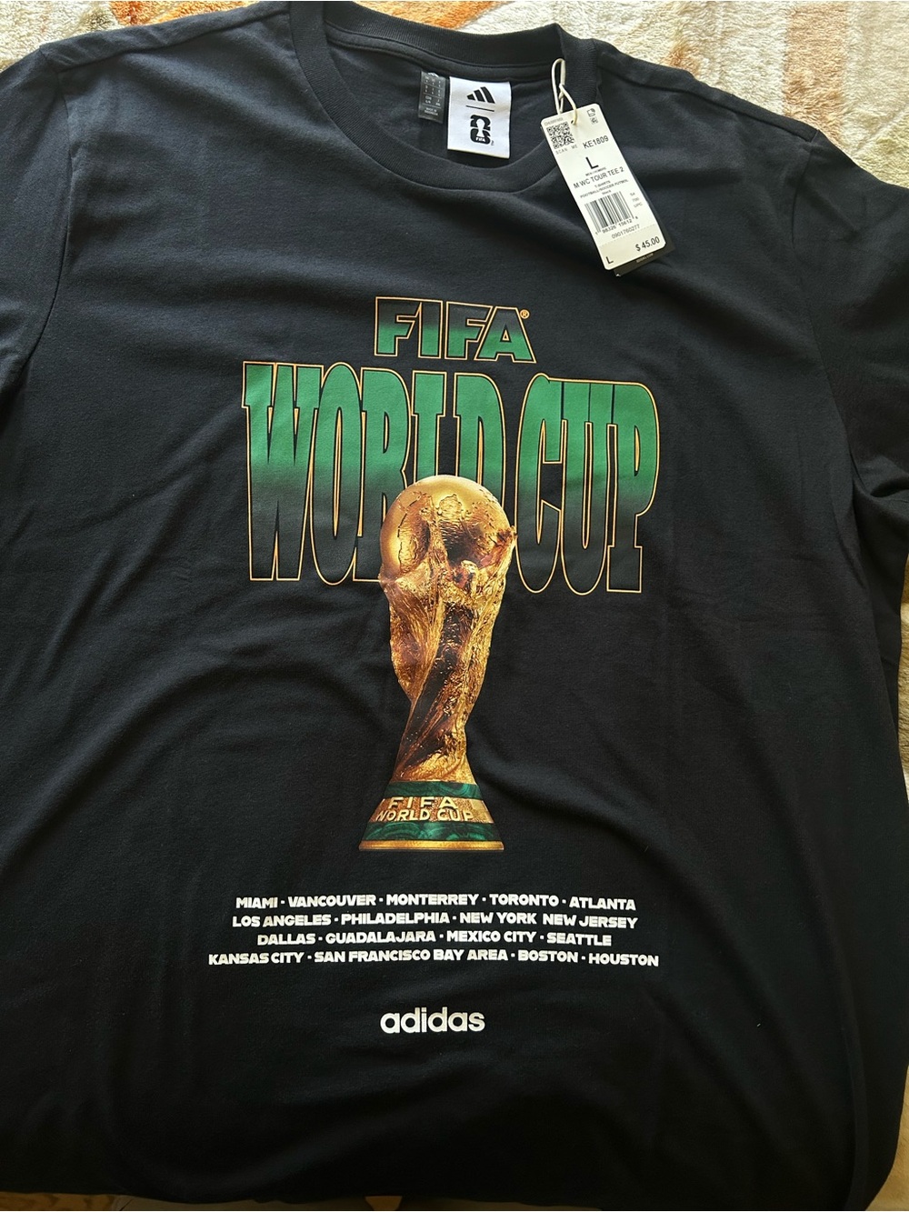 adidas Black FIFA World Cup trophy Graphic Tee